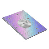 パープルガーリーピンクアクアシルバーマーメイドグリッター ノートブック (右側)
