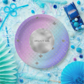 パープルガーリーピンクアクアシルバーマーメイドグリッター ペーパープレート (パーティー)