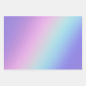 パープルガーリーピンクアクアシルバーマーメイドグリッター ラッピングペーパーシート (正面2)