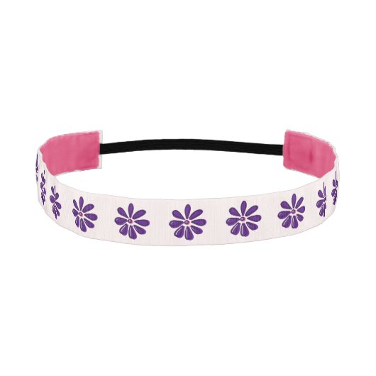 パープルガーリーフラワーライン赤面 アスレチックヘッドバンド (正面)