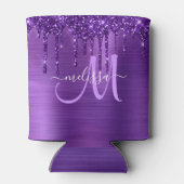 パープルガーリーブラシ仕上げメタル滴下グリッター 缶クーラー (裏面)