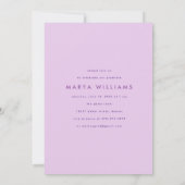 パープルガーリーラベンダーフォトアーチ卒業パーティー 招待状 (裏面)