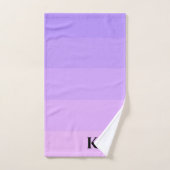 パープルガーリー薄紫グラデーションモノグラム バスタオルセット (ハンドタオル)