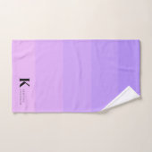 パープルガーリー薄紫グラデーションモノグラム バスタオルセット (ハンドタオル)