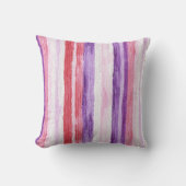 パープルガーリー赤面ピンクレッドストライプクリスマスクリスマス クッション (正面)