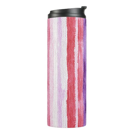 パープルガーリー赤面ピンクレッドストライプクリスマスクリスマス タンブラー (回転左)