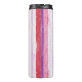 パープルガーリー赤面ピンクレッドストライプクリスマスクリスマス タンブラー (裏面)