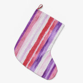 パープルガーリー赤面ピンクレッドストライプクリスマスクリスマス ラージクリスマスストッキング (正面 (吊り時))