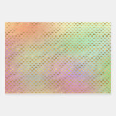 パープルガーリー金ゴールドヒョウグリッターハート ラッピングペーパーシート (正面3)