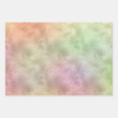 パープルガーリー金ゴールドヒョウグリッターハート ラッピングペーパーシート (正面)