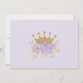 パープルガーリー金ゴールドプリンセスクラウン誕生日写真 サンキューカード (裏面)