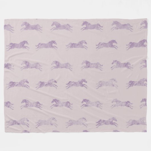 パープルガーリー馬クラシック車馬 フリースブランケット (正面(横))