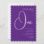 パープルガールの誕生日パーティの招待状 招待状 (正面)