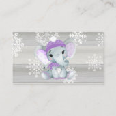 パープルガールエレファントおむつラッフルチケット素朴 エンクロージャーカード (裏面)