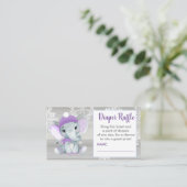パープルガールエレファントおむつラッフルチケット素朴 エンクロージャーカード (スタンド正面)