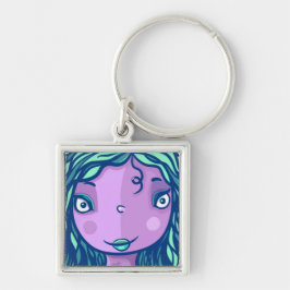 パープルガールキャラクターポートレート キーホルダー