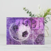 パープルガールズサッカーパーティの招待状 招待状 (スタンド正面)