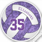 パープルガールズバレーボール選手の名前ジャージー番号 シール (正面)