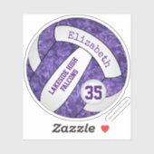 パープルガールズバレーボールwスクールマスコット名 シール (シート)