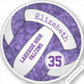 パープルガールズバレーボールwスクールマスコット名 シール (正面)