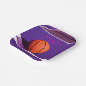 パープルガールズバースデーパーティーバスケットボール ペーパープレート (傾斜あり)