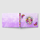 パープルガールズベビーシャワーコーカサスベビー お洒落 ゲストブック (全面)