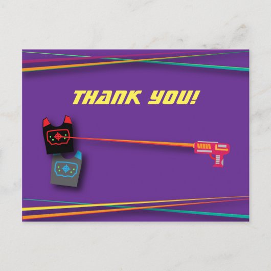 パープルガールズレーザーラベル誕生日会ありがとう ポストカード (正面)