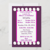 パープルガールズ フォト ベースボール カード バースデーパーティー (裏面)