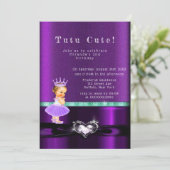パープルガールプリンセストゥートゥキュート2nd誕生日パーティー 招待状 (スタンド正面)