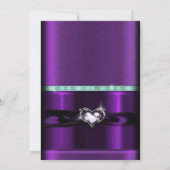 パープルガールプリンセストゥートゥキュート2nd誕生日パーティー 招待状 (裏面)