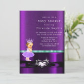 パープルガールプリンセスベビーシャワー 招待状 (スタンド正面)