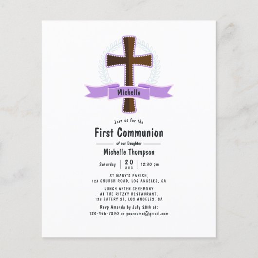 パープルガール 初領聖体礼拝 チラシ (正面)