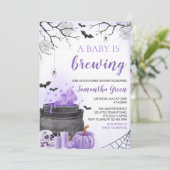 パープルガールAベビーはハロウィーンシャワーを醸造している 招待状 (スタンド正面)