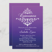 パープルキエレガントンセアニグラデーションラパーティー 招待状 (正面/裏面)