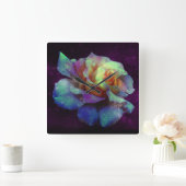 パープルキスターコイズバラウォールクロック スクエア壁時計 (ホーム)