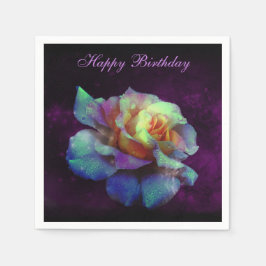 パープルキスターコイズバラナプキンカスタマイズ- スタンダードカクテルナプキン