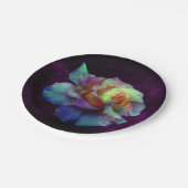 パープルキスターコイズバラ紙プレート ペーパープレート (アングル)