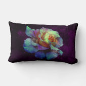 パープルキスターコイズバラ装飾用クッション ランバークッション (裏面)