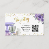 パープルキッチンブライダルシャワーレジストリカード エンクロージャーカード (正面)