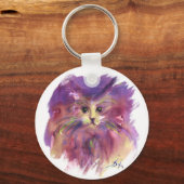 パープルキッテン、子猫の肖像 キーホルダー (裏面)
