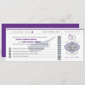 パープルキプロス搭乗券結婚式招待状 招待状 (正面/裏面)