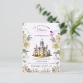 パープルキャッスルフェアヤテール誕生日テーマウィアフェアリー インビテーションポストカード (スタンド正面)