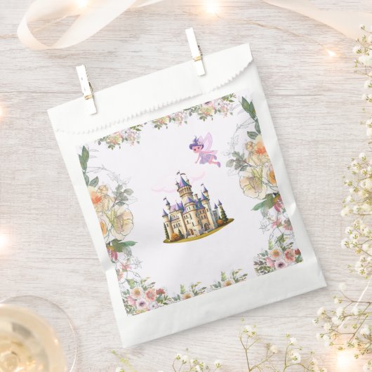 パープルキャッスルフェアヤテール誕生日テーマウィアフェアリー フェイバーバッグ (クリップ留めされた状態)