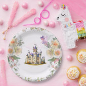 パープルキャッスルフェアヤテール誕生日テーマウィアフェアリー ペーパープレート (パーティー)