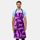 パープルキャッツ エプロン (着用した状態)