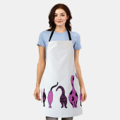 パープルキャットお尻 エプロン (着用した状態)