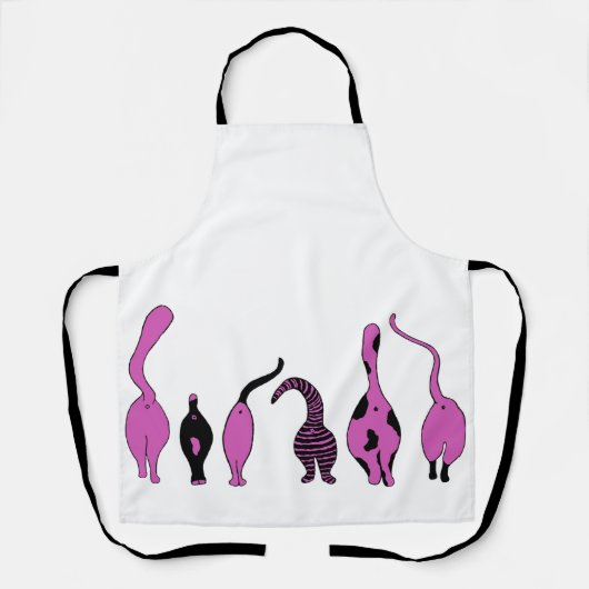 パープルキャットお尻 エプロン (正面)