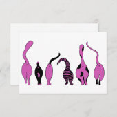 パープルキャットお尻 サンキューカード (正面/裏面)