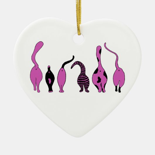 パープルキャットお尻 セラミックオーナメント (正面)
