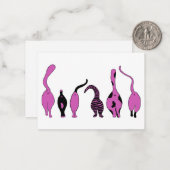 パープルキャットお尻 ノートカード (正面/裏面インサイチュ)